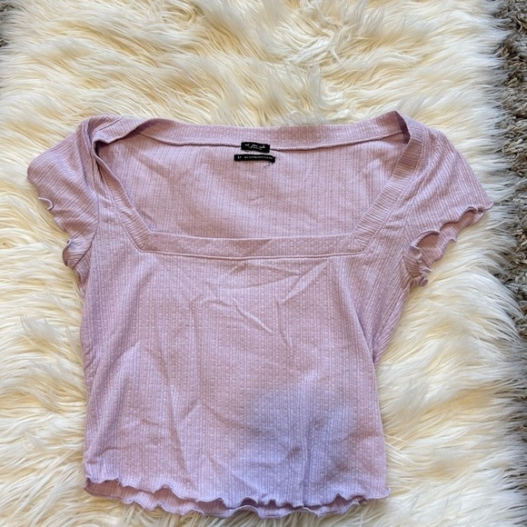 Lilac Lettuce Edge Crop Top - Picture 1 of 1